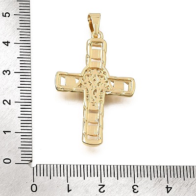 Brass Micro Pave Clear Cubic Zirconia Pendants CU-CBA4BAF-08G-1