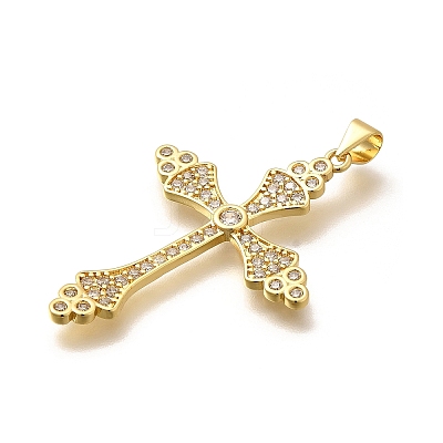 Rack Plating Brass Micro Pave Cubic Zirconia Pendants KK-L226-005G-11-1