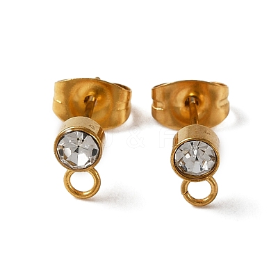 304 Stainless Steel Stud Earrings Findings STAS-WH0029-44B-G-1