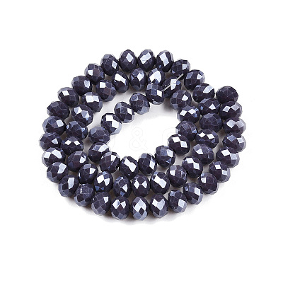 Electroplate Glass Beads Strands EGLA-A044-P8mm-A11-1