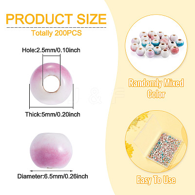 200Pcs Handmade Porcelain Beads PORC-TA0001-61B-1