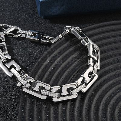 304 Stainless Steel Number 9 Link Chain Bracelets SA-CBA2696-12P-1