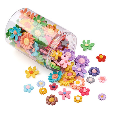200Pcs 10 Style Opaque Resin Cabochons RESI-CD0001-09-1