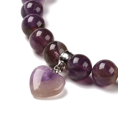 Natural Rhodonite Beads Charm Bracelets BJEW-K164-B09-1