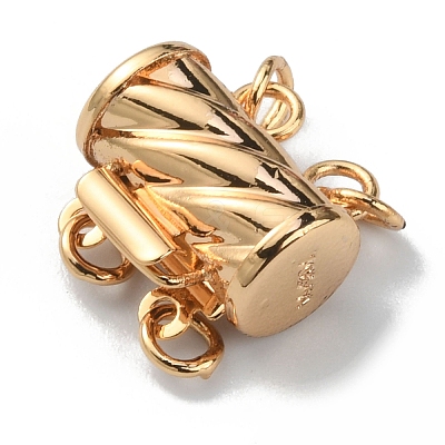 2-Strand 4-Hole Brass Box Clasps KK-WH0058-05A-G-1