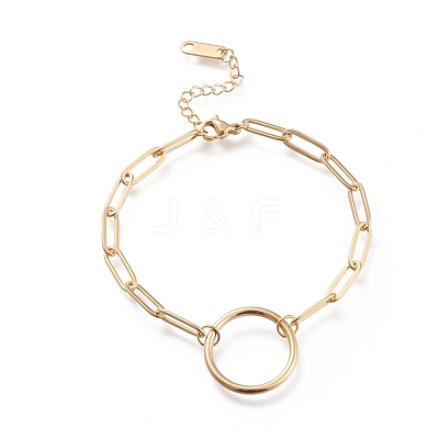 304 Stainless Steel Link Bracelets STAS-D152-03G-1