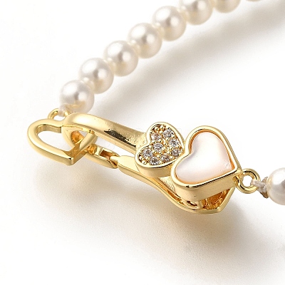 Brass Micro Pave Clear Cubic Zirconia Fold Over Clasps KK-H480-50P-01-1