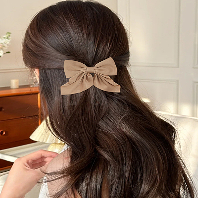 4Pcs 4 Colors Bowknot Polyester Alligator Hair Clips PHAR-LP0002-39-1