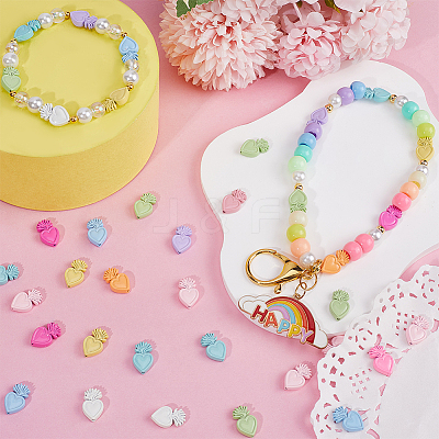 100Pcs Spray Painted Alloy Beads FIND-SC0011-20-1
