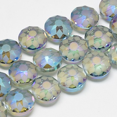 Electroplate Glass Beads Strands EGLA-Q084-12mm-06-1