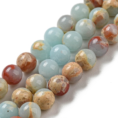 Synthetic Imperial Jasper Dyed Beads Strands G-D077-A01-02I-1