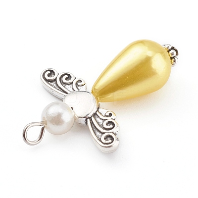 Imitation Pearl Acrylic Pendants PALLOY-JF00619-1