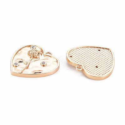 Mother's Day Brass Micro Pave Clear Cubic Zirconia Pendants KK-S364-186-1