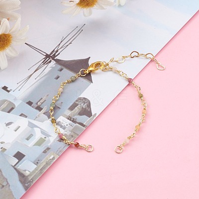 Natural Multicolor Tourmaline Handmade Beaded Chains Bracelet Making AJEW-JB00907-02-1