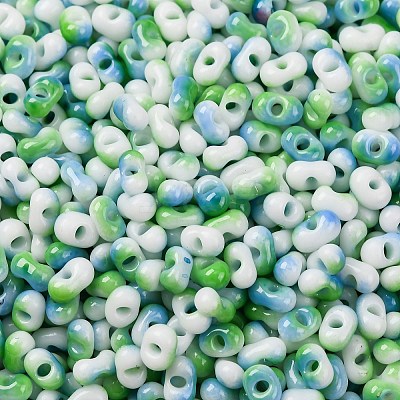 Two Tone Baking Paint Glass Seed Beads SEED-C003-01B-1