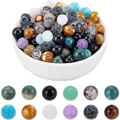 240Pcs 12 Styles Natural Gemstone Beads G-AR0004-94-1