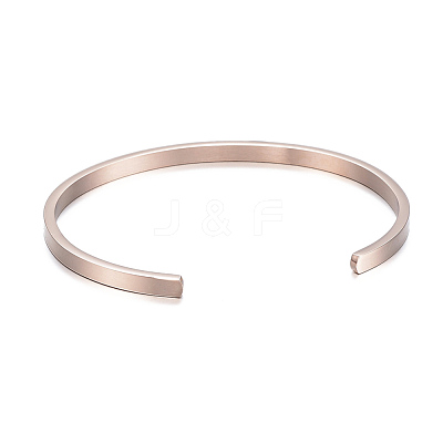 Ion Plating(IP) 304 Stainless Steel Cuff Bangles BJEW-K173-02RG-1