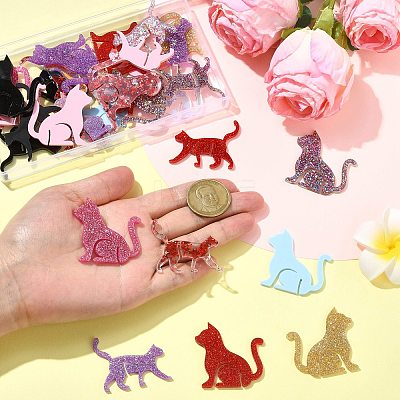 32Pcs 16 Styles Acrylic Wine Glass Charms AJEW-CJ0001-68-1