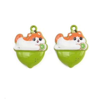 Baking Paint Zinc Alloy Pendants AL-CBA032C-06-1