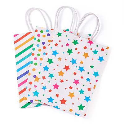 12Pcs 3 Styles Rectangle Paper Gift Bags ABAG-TA0001-84-1