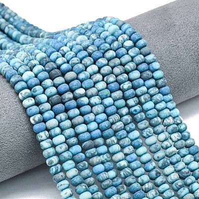 Dyed Natural Map Stone Beads Strands G-P575-A21-6x4mm-02-1