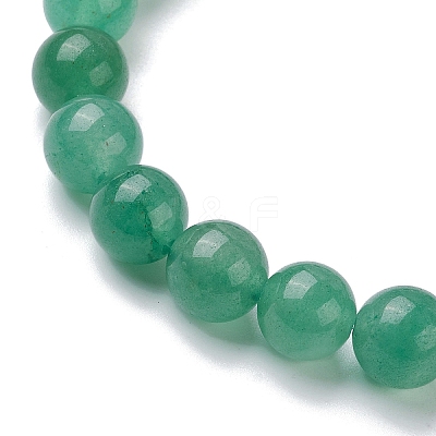 Natural Green Aventurine Beaded Stretch Bracelets BJEW-JB10070-02-1