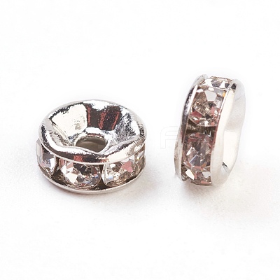 Brass Rhinestone Spacer Beads X-RB-A014-Z6mm-01P-1
