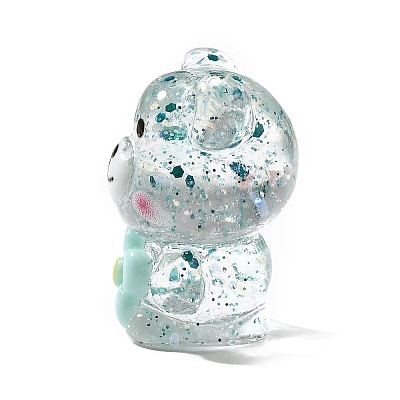 Transparent Resin Little Bear Ornament RESI-S015-01I-1
