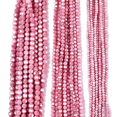 Anti-Tarnish Electroplate Glass Beads Strands LS-EGLA-ZX010-4mm-03-1