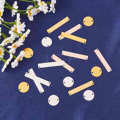 12Pcs 2 Style Brass Links and 8Pcs 2 Colors Brass Pendants KK-SZ0004-05-1