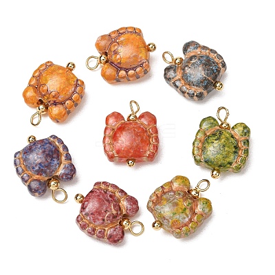 Baking Paint & Golden Metal Enlaced Glass Pendants GL-CBA010C-04G-1