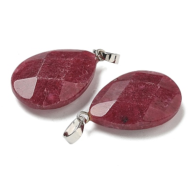 Natural Dyed White Jade Pendants G-K385-04P-01-1