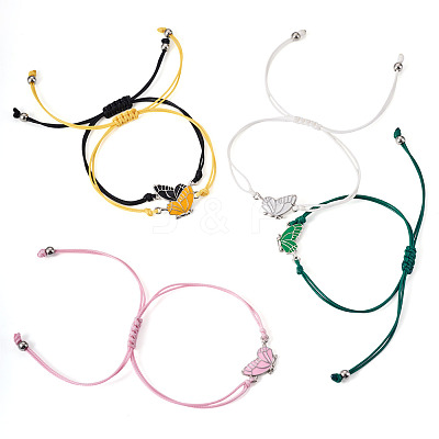 3 Sets 6Pcs 3 Styles Alloy Enamel Link Bracelets BJEW-TA0001-22-1