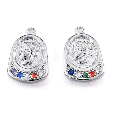 Brass Micro Pave Colorful Cubic Zirconia Pendants KK-N216-578P-1