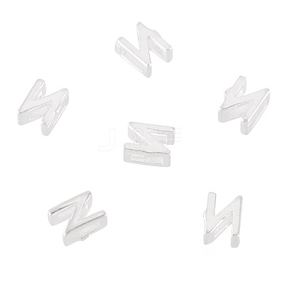 6Pcs 925 Sterling Silver Hollow Initial Beads STER-TA0001-53N-1