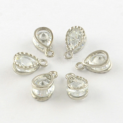 Teardrop Alloy Charms ZIRC-R007-038A-02-1