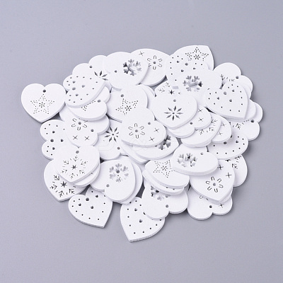 Natural Poplar Wood Pendants WOOD-D010-10B-1