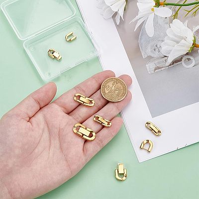 6Pcs 3 Styles 304 Stainless Steel Fold Over Clasps STAS-PH0006-08-1