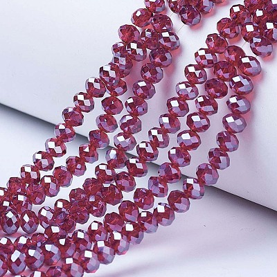 Electroplate Glass Beads Strands EGLA-A034-T1mm-A02-1