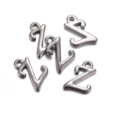 Gunmetal Plated Alloy Letter Pendants PALLOY-J718-01B-Z-1