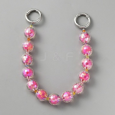 Beads in Beads Style Faceted Acrylic Chain Bag Straps PURS-WH0001-52E-1
