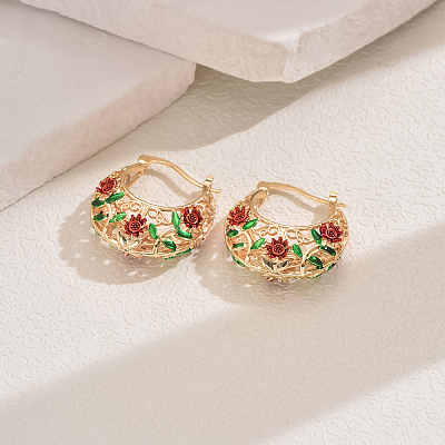 Geometric Retro Casual Brass Hoop Earrings for Women CS1444-1-1