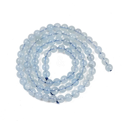 Natural Aquamarine Beads Strands G-P342-10-4mm-A-1