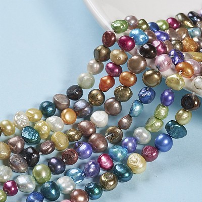 Dyed Natural Cultured Freshwater Pearl Beads Strands X-PEAR-R012-20-1