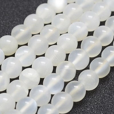 Natural White Moonstone Beads Strands G-J373-13-6mm-1