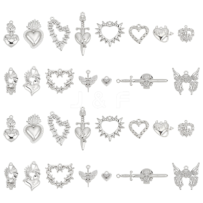 30Pcs 15 Style Alloy Pendants FIND-ME0001-84-1