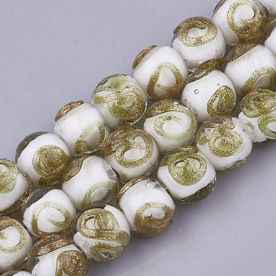 Handmade Gold Sand Lampwork Beads LAMP-T006-06K-1