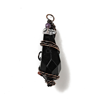 Natural Obsidian Pointed Big Pendants G-G860-03R-03-1