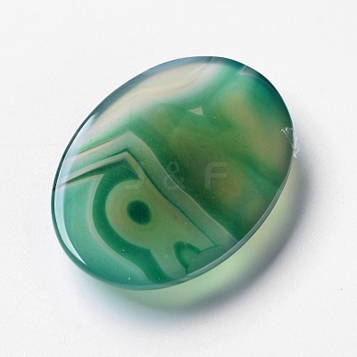Natural Green Agate Cabochons X-G-F296-08-30x40mm-1