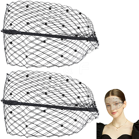Polyester Mesh Veil Headband OHAR-WH0015-29A-1